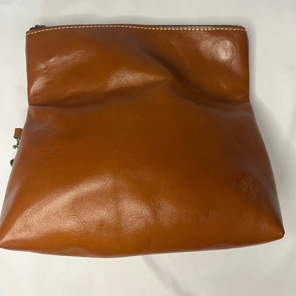 Patricia Nash Valerie Fold-over Leather Clutch Wristlet - Tan - Picture 5 of 6